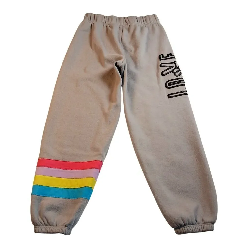 Sugar & Jade Girls Gray Peace Print Sweatpants - Size Small